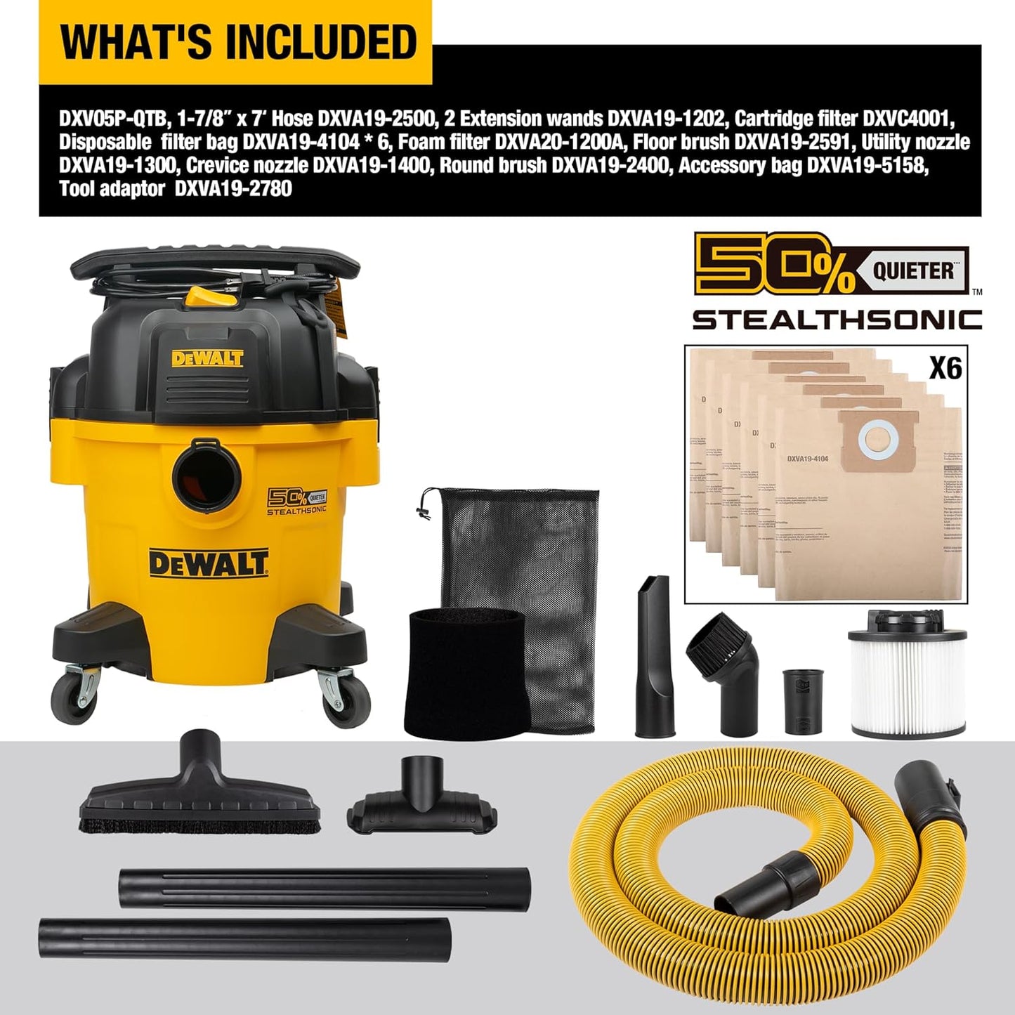 Aspiradora Wet & Dry 5 Galones DXV05P‑QTB