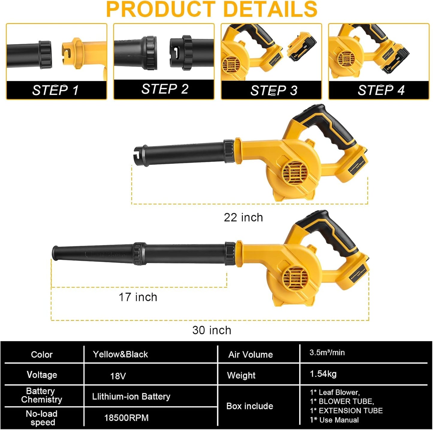 Soplador a Batería XR 18V Compatible